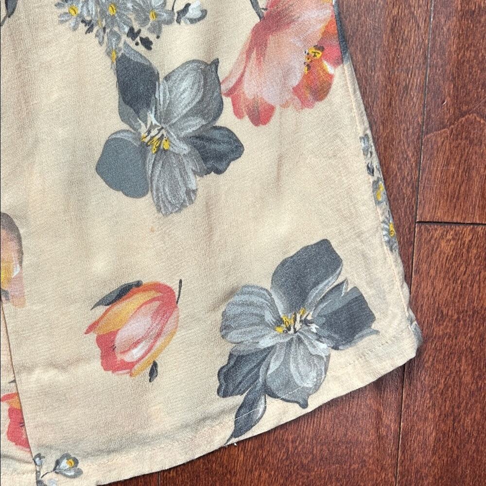Vintage Express Floral Tea Length Skirt in Peach and Multicolor Flowers, Size XS - Picture 4 of 13